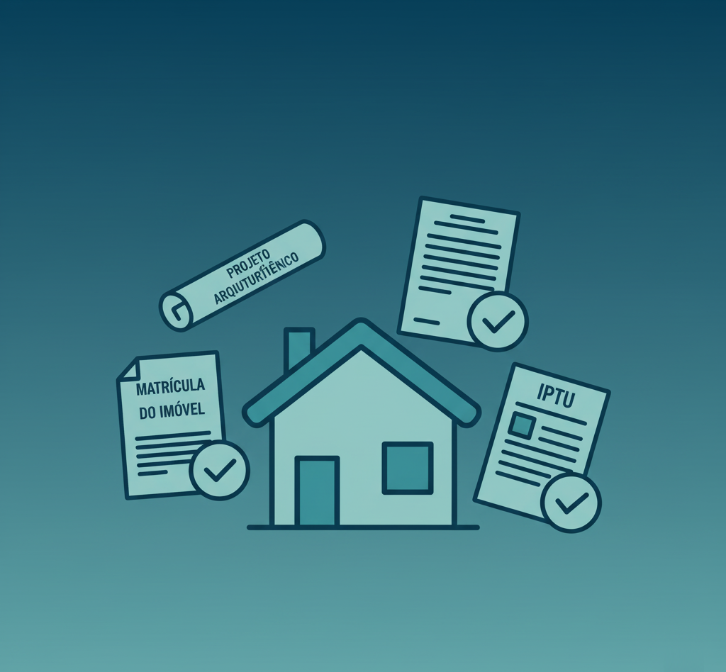 Documentos flutuando representando aprovação rápida